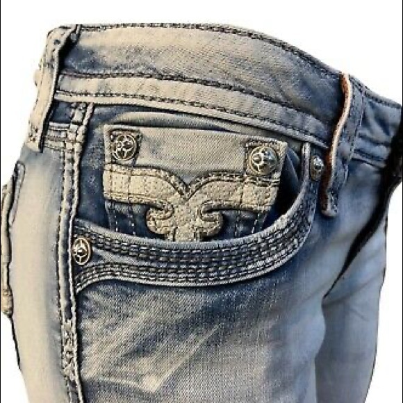 NWT Rock Revival Acid Blue Bootcut Jeans Size 25 - Picture 16 of 16